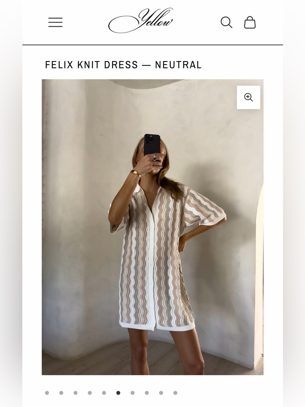 Yellow The Label Felix Knit Dress in Neutral - Picture 2 of 4